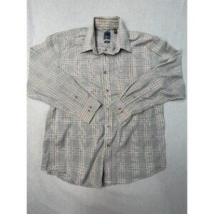 Arrow USA 1851 Large Light Brown Plaid Long Sleeve Button Dress Shirt USED